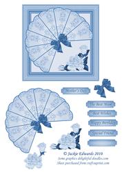 Fan with Roses Decoupage 1