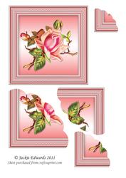 Beautiful Framed Roses Scalloped Edged Corner Stacker