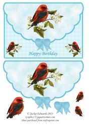 Scalloped Edged Envelope Style Card with Bird
