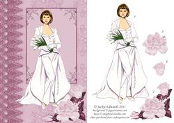 Lady in White with Flowers