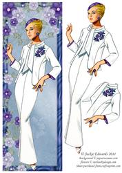 Pure Elegance Lady in White Decoupage