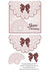 Scalloped Edged Envelope Style Card with Fan 1