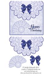 Scalloped Edged Envelope Style Card with Fan 3