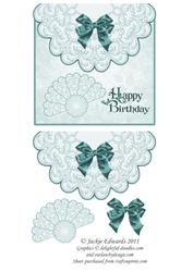 Scalloped Edged Envelope Style Card with Fan 4