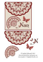 Scalloped Edged Envelope Card with Fan and Butterfly