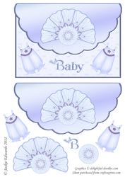 Scalloped Edged Envelope Style Card for Baby Boy