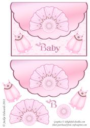 Scalloped Edged Envelope Style Card for Baby Girl