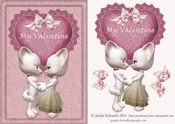 My Valentine Card Front with Decoupage