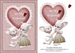Be My Valentine Card Front with Decoupage
