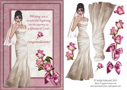 Bride with Roses and Bow Decoupage