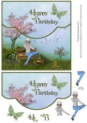 Envelope Style Card with Decoupage Relaxing