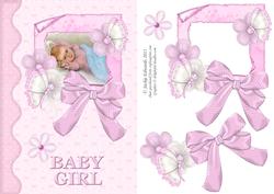 Baby Girl with Butterflies and Bow