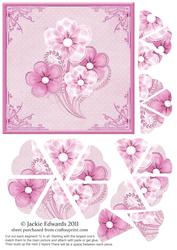 Flower Style Pyramid Card Front in Pink