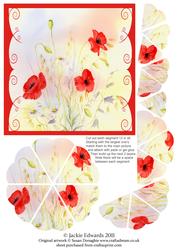 Flower Style Pyramid Card Front Field of Poppies