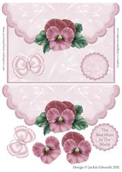 Envelope Style Card Front with Pansies 3