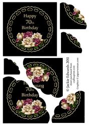 Antique Roses on Black and Gold 70th