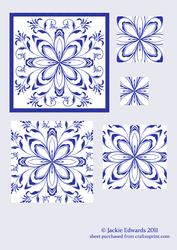 Blue and White Kaleidoscope Pattern