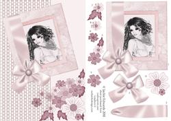 Portrait of a Beautiful Lady Card Front with Decoupage