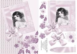 Portrait of a Beautiful Lady Card Front with Decoupage 2