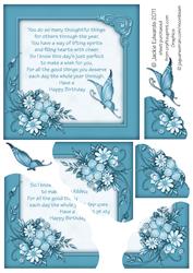 Verse Framed with Butterfly and Flowers