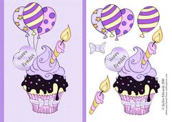 Party Time Card Front with Decoupage