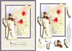 Field of Poppies with Little Girl Card Front