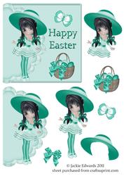 Happy Easter 5x5 Inch Card Front with Decoupage