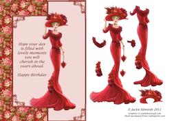 Lady in Red with Verse