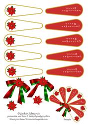 Christmas Poinsettia Fan Sheet