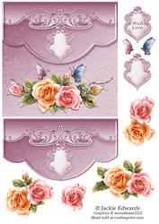Envelope Card with Glowing Roses
