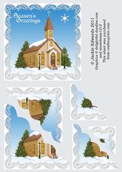 5x5 Christmas Church and Star