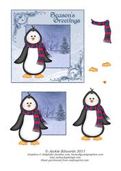5x5 Christmas Penguin Card