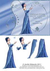 Lady with Butterfly and Verse Blue