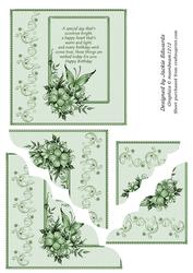 Floral Birthday Green