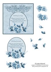 Glowing Roses Butterfly Blue