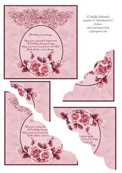 Glowing Roses Butterflies Corner Stacker Pink