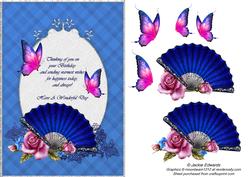 Fan Roses and Butterflies