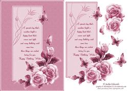 Lovely Roses and Butterflies Pink