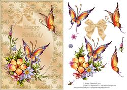 Flowers Butterflies and Bow