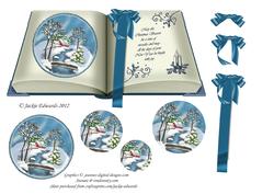 Winter Scene Open Book