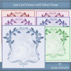 6x6 Card Fronts with Floral Frame