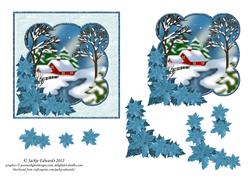 Blue Christmas with Poinsettia