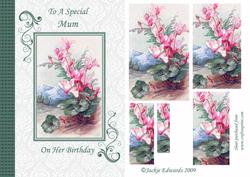 Pink Floral Card Front