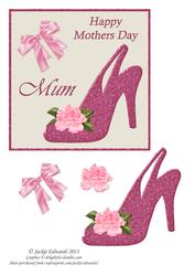 Pink Shoe Rose and Bow Mothers Day Mum