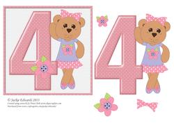 Age 4 Dancing Teddy with Flower