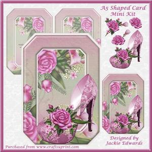 A5 Shaped Card with Flowers Shoe Mini Kit