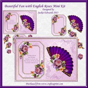 Beautiful Fan with English Roses Mini Kit