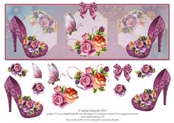 English Roses Shoes Butterfly Topper