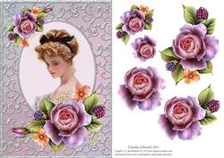 Victorian Beauty with Flowers