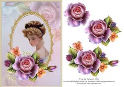 Victorian Cameo with Flowers